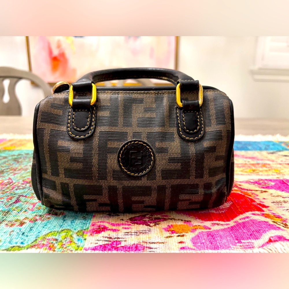 Fendi Brown and Black Mini Bag